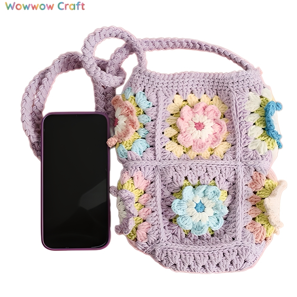 Crochet Granny Square Mini Crossbody Bag - Crochet Shoulder Bags,handmade crochet bags, custom amigurumi dolls, woven tote bags, eco-friendly gifts, unique crochet toys, organic yarn crafts, personalized crochet, handmade plushies, boho crochet accessories, sustainable handmade gifts